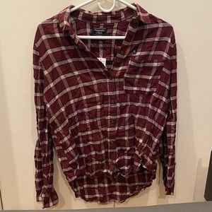 Abercrombie & Fitch Women’s Maroon Red Flannel